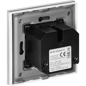 Tomada inteligente Schuko de embutir WiFi 2.4GHz (compatível c/ TUYA) - Branco