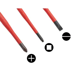 Conjunto de 7 chaves isoladas para eletricista 1000V (Phillips/Robertson/Fendas)