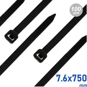 Abraçadeiras de fivela Anti-UV - 7.6 x 750mm - preto - [100 unid.]