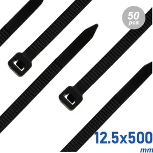 Abraçadeiras de fivela Anti-UV - 12.5 x 500mm - preto - [50 unid.]
