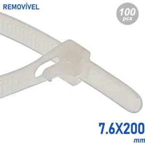 Bridas de fivela REUTILIZÁVEL - 7.6 x 200mm - blanco - [100 unid.]