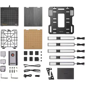 Impressora 3D modular 3-em-1 (extrusão dupla + Laser 10W + CNC) c/ caixa de proteção