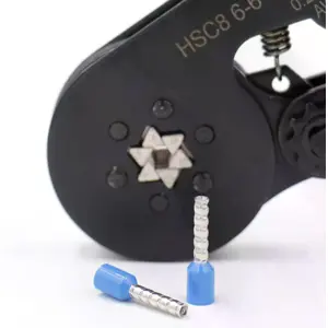 Alicate de cravar ponteiras autoajustável 0.25...6mm² - hexagonal  [6 lâminas]