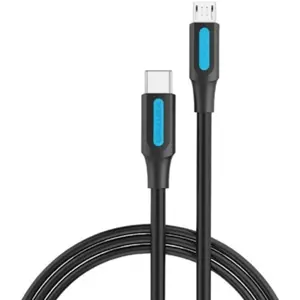 Cabo USB-C macho - Micro-USB macho - 1.5m - preto