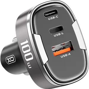 Carregador de Isqueiro 12-24V 100W - Carga Rápida PD + QC3.0 [USB-A + USB-C + Lightning]