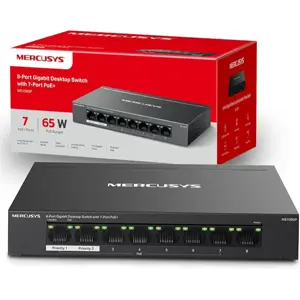 Switch 8P (7PoE+) Gigabit 10/100/1000Mbps 65W