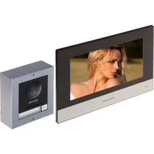 Videoporteiro de superfície com câmara 2MPx display de 7'' a cores e Hub conversor para IP (2 fios)