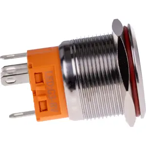 Interruptor de pressão anti-vandalismo SPDT ON-ON 250V/3A - Ø22mm c/ LED vermelho (3-8Vdc)