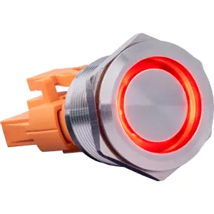 Interruptor de pressão anti-vandalismo DPST NO+NC 250V/7A - Ø22mm c/ LED vermelho (3-8Vdc)