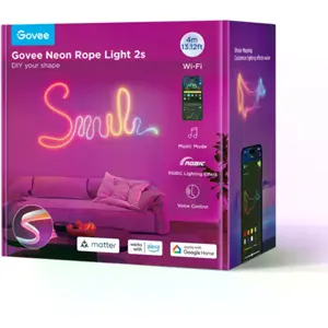 Fita de LEDs RGBIC com efeito de néon Inteligente (WiFi + BT) Flexível - 4m - Branca