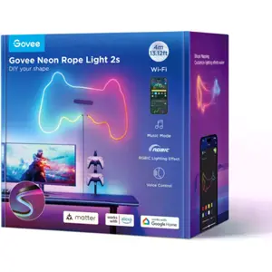 Fita de LEDs RGBIC com efeito de néon Inteligente (WiFi + BT) Flexível - 4m - Preta