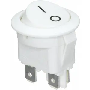 Interruptor basculante redondo 2 posições estáveis - OFF-ON - 125VAC 16A DPST - branco - E-Switch RR812C2211