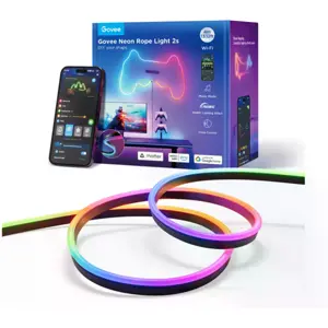 Fita de LEDs RGBIC com efeito de néon Inteligente (WiFi + BT) Flexível - 4m - Preta