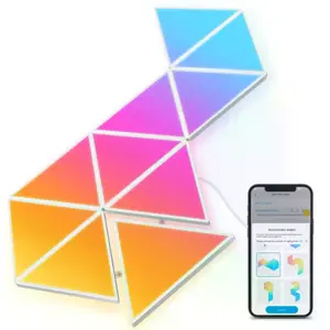 Paneles LED RGBIC triangulares enlazables e inteligentes (WiFi + BT) - Kit 10 Uni.
