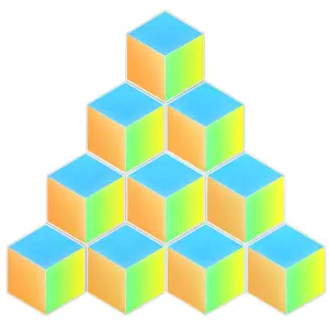 Paneles LED RGBIC hexagonales conectables e inteligentes (WiFi + BT) con efecto 3D - Kit 10 unidades