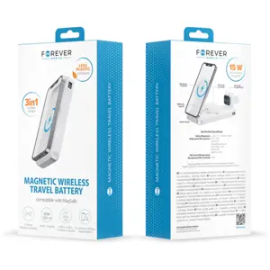 Powerbank 3-em-1 com carregamento sem fios Qi (MagSafe) + AirPods e Apple Watch – 10.000mAh