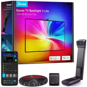 Luz de fundo inteligente para TV (40-50'') RGBIC+W c/ câmara de captura de cores
