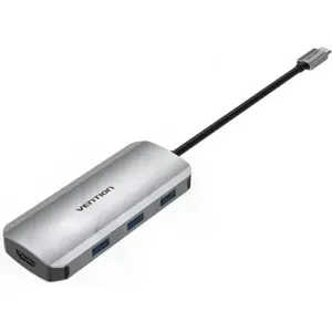Adaptador/conversor multiport USB-C macho ➝ HDMI + 3x USB-A + USB-C + 2x leitores de cartões de memória