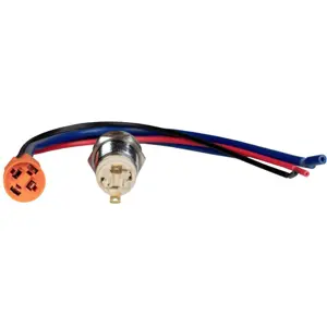 Botão de pressão anti-vandalismo SPST NO 250V/20A - Ø12mm c/ LED vermelho (3-8Vdc)