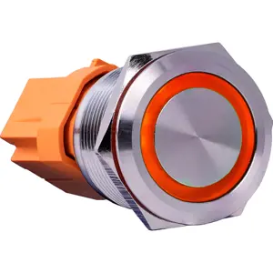 Botão de pressão anti-vandalismo DPST 2xNO 250V/15A - Ø22mm c/ LED vermelho (3-8Vdc)