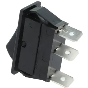 Interruptor basculante de 2 posiciones estables - ON-ON - 250VCA/16A 28VCC/20A (3 pines) - negro - Bulgin C1510ABMBB