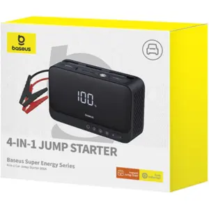 Arrancador de Carro (Jump Starter) 600A 4-em-1 c/ lanterna + powerbank 6000mAh + compressor