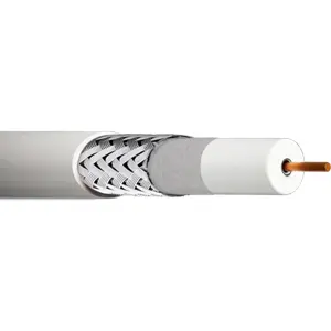 Cable coaxial RG6 75Ω Ø6,9mm - blanco