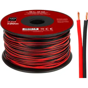 Fio de coluna vermelho/preto 2x0.35mm² CCA 100m