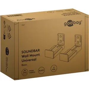 Soporte universal de pared para Soundbar de 90 a 154mm - Negro