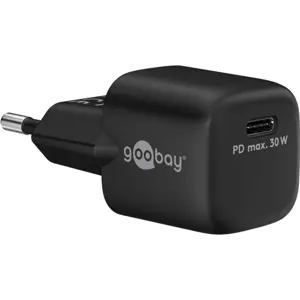 Cargador GaN 1×USB-C PD (30W) Nano - Negro