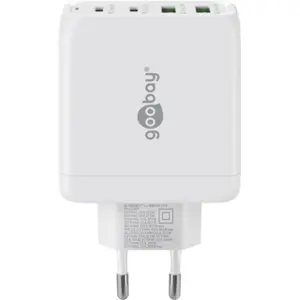 Carregador GaN 2×USB-A QC + 2×USB-C PD (68W) - Branco