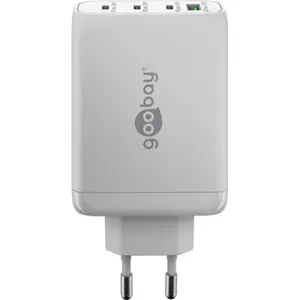 Cargador GaN 1×USB-A QC + 3×USB-C PD (100 W) - Blanco