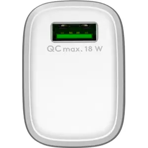 Cargador 1×USB-A QC (18W) - Blanco