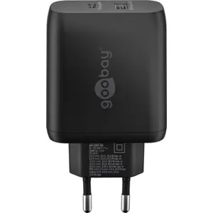 Cargador GaN 1×USB-A + 1×USB-C PD (65W) - Negro