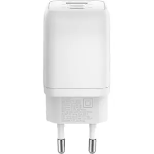 Cargador GaN 1×USB-A QC + 2×USB-C PD (65W) Nano - Blanco