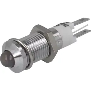 Indicador LED metálico convexo 24..28VDC Ø8.2mm vermelho/verde