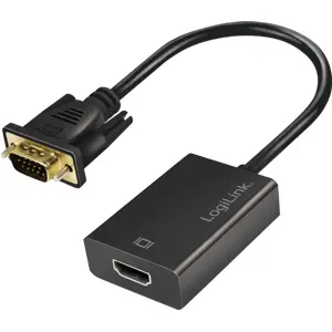 Conversor VGA M > HDMI F + áudio e alimentação (USB) 0.25m