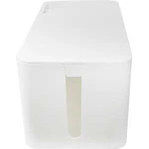 Caixa de organização oculta de extensões e cabos - branca - 407x157x133.5mm