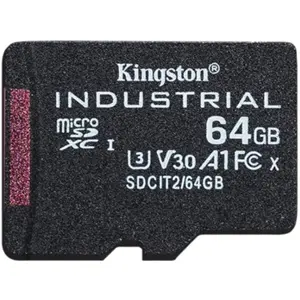 Cartão de memória MicroSDXC 64GB C10 U3 V30 A1 (100/80 MB/s) de nível industrial + adaptador SD