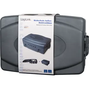 Caixa de organização oculta de extensões e cabos p/ exterior IP54 - cinzento - 320x210x115mm