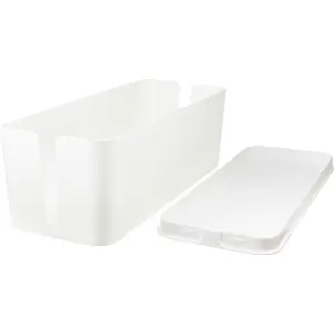 Caixa de organização oculta de extensões e cabos - branca - 407x157x133.5mm