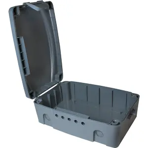 Caixa de organização oculta de extensões e cabos p/ exterior IP54 - cinzento - 320x210x115mm