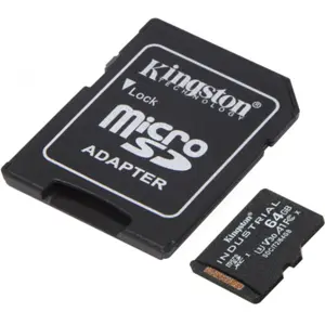 Cartão de memória MicroSDXC 64GB C10 U3 V30 A1 (100/80 MB/s) de nível industrial + adaptador SD