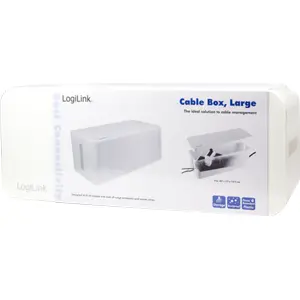 Caixa de organização oculta de extensões e cabos - branca - 407x157x133.5mm