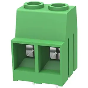 Bloco de 2 terminais com parafuso (2.5..16mm²) 10.16mm para PCB 90° - verde