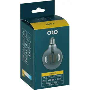 Lâmpada LED tipo filamento E27 G80 230V 2W 2000K (branco quente) 45lm