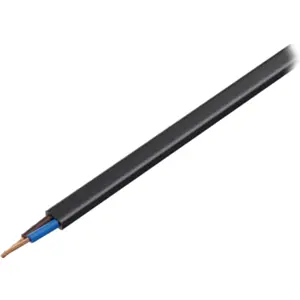Cabo elétrico plano H03VVH2-F 2x0.50mm²  Preto (rolo de 100m)