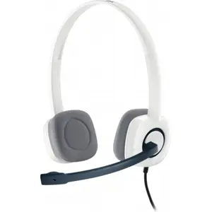 Auscultador headset stereo com microfone 180° e controlos no cabo - 2 jacks 3.5mm - Branco