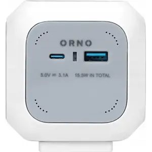 Bloco de 4 tomadas em cubo c/ 1xUSB-A + 1xUSB-C - cabo (3x1.5mm²) 1.4m