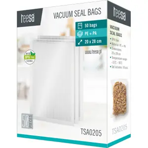 Conjunto de 50 sacos para máquina a vácuo (BPA free) - 20x28cm